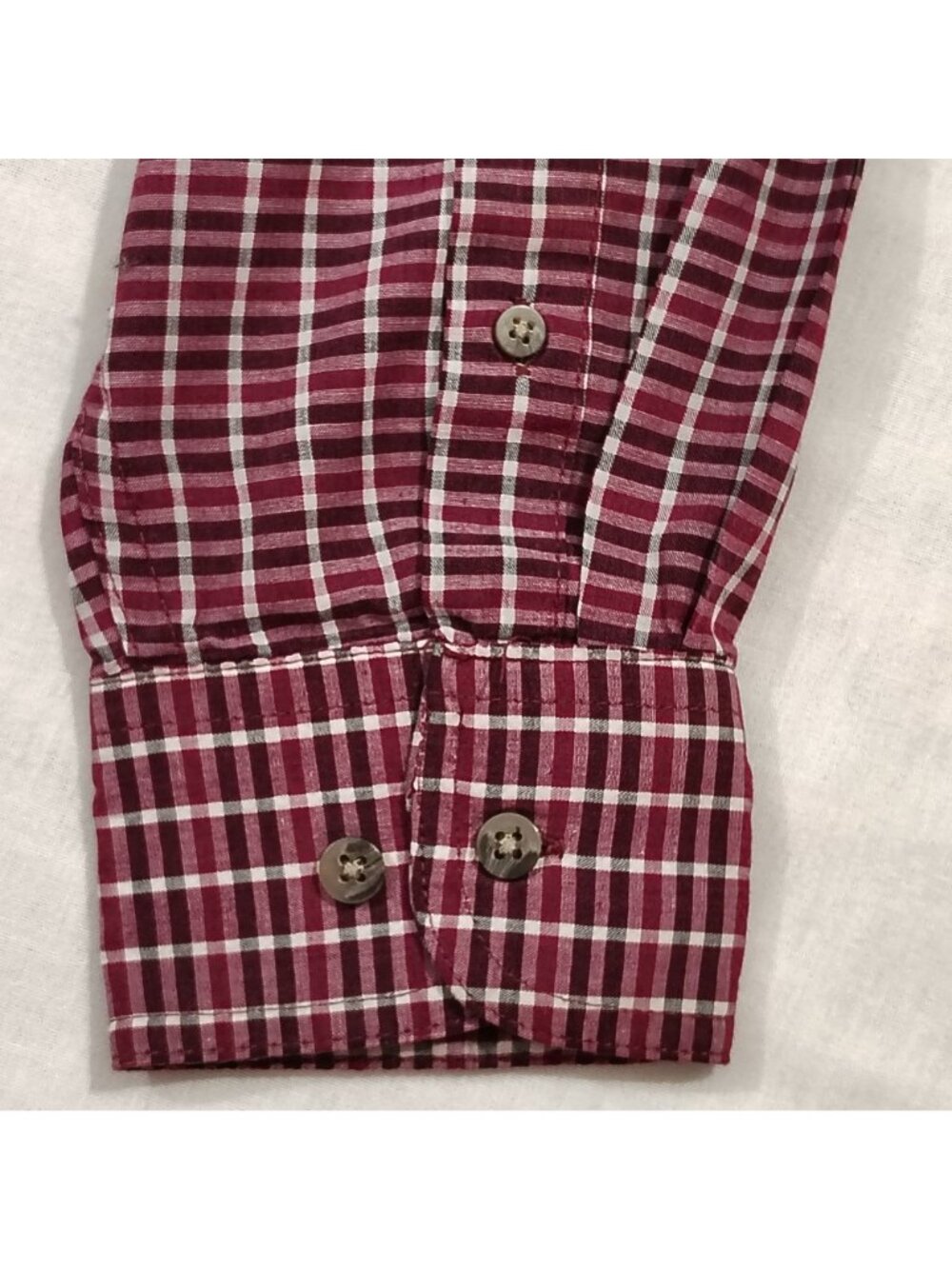 Vintage Wrangler Riata Button-Down Shirt Mens XXL Burgundy Plaid Long-Sleeve - Picture 6 of 15